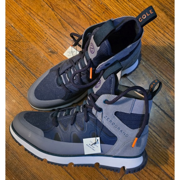 Cole Haan Zerogrand Men's Navy Grey Mid Top Winter Boots Size 9.5